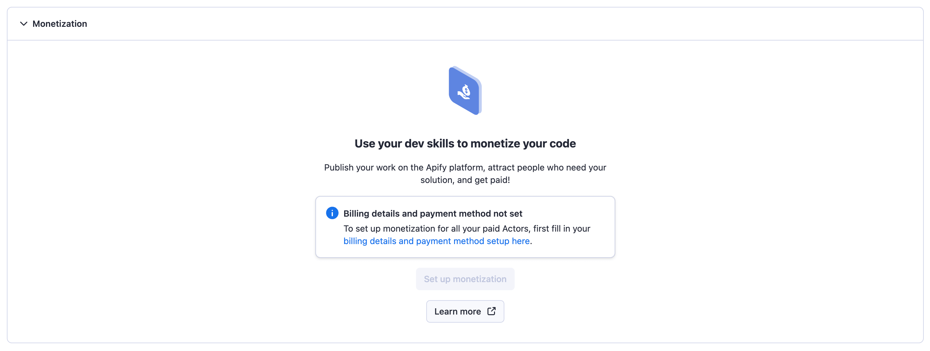 Set up monetization